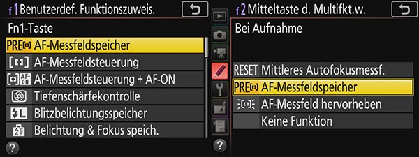 Nikon D850: Autofokusmessfelder und Messfeldsteuerungen