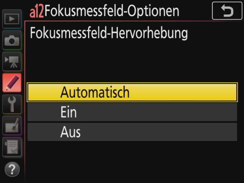 Nikon D850: Autofokusmessfelder und Messfeldsteuerungen