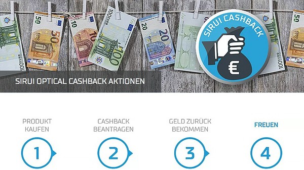 Große Cashback Aktion bei SIRUI - Aktionsgrafik