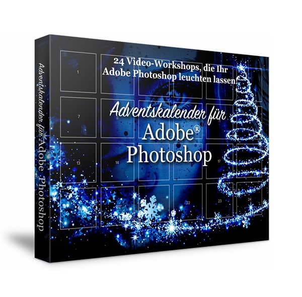 Drei Adventskalender für Fotografen. Produktbild Adventskalender für Adobe Photoshop