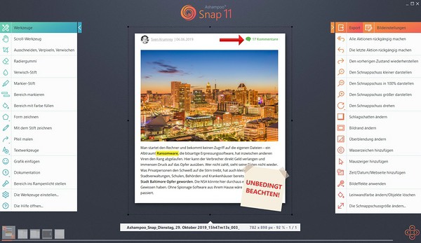 Screenshot Tool Ashampoo Snap 11