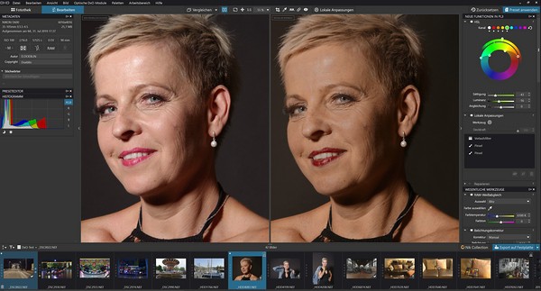 Testbericht DxO PhotoLab 3: Screenshot Veränderung der Hauttöne
