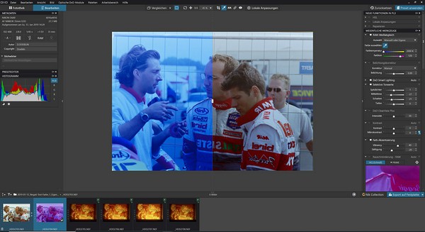 Testbericht DxO PhotoLab 3: Screenshot Umwandlung und Bearbeitung eines alten Farbnegativs