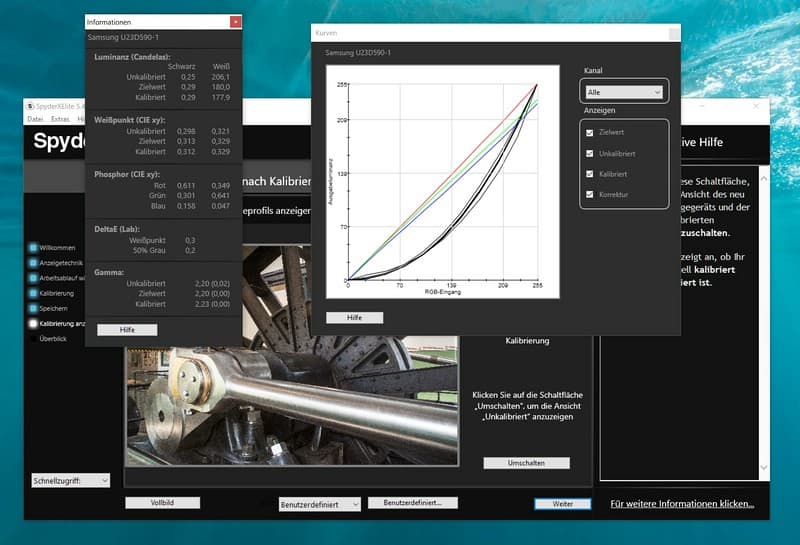 Testbericht Datacolor SpyderX Elite. Screenshot der Software