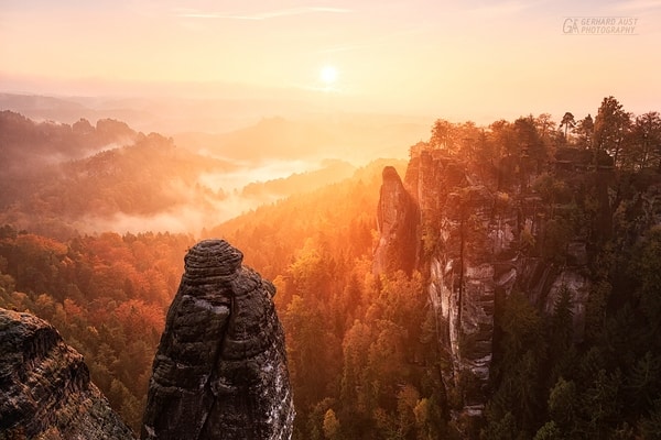 Im Interview: Kalenderautor Gerhard Aust. Landschaftsaufnahme Sächsische Schweiz