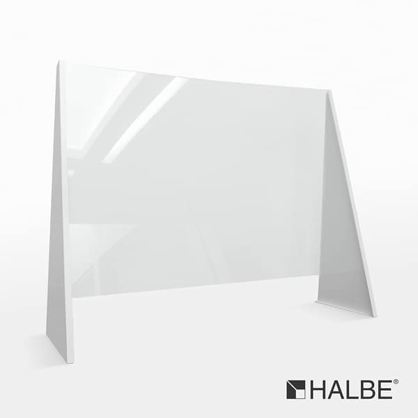HALBE-Rahmen produziert mobilen Spuckschutz