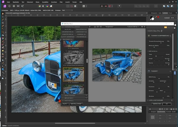 Screenshot Anwendung HDR Efex Pro der Nik Collection 3 by DxO