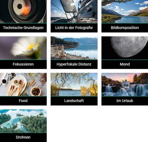 Screenshot: Themenübersicht aus dem kostenlosen Online-Angebot des Rheinwerk Verlag