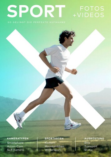 Cover des E-Books Sport Fotos + Videos. Läufer in Sportkleidung vor Landschaft