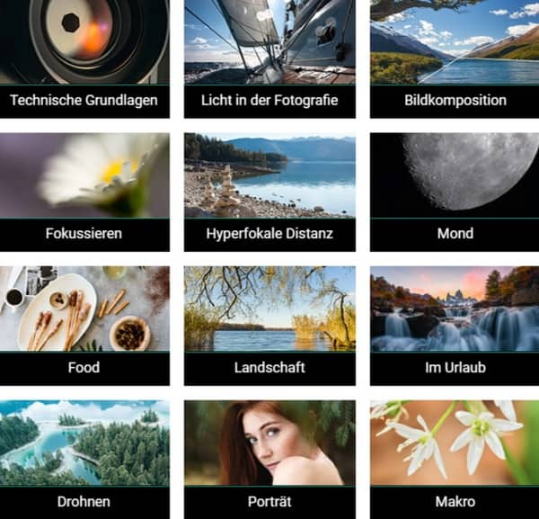 Screenshot: Themenübersicht aus dem kostenlosen Online-Angebot des Rheinwerk Verlag