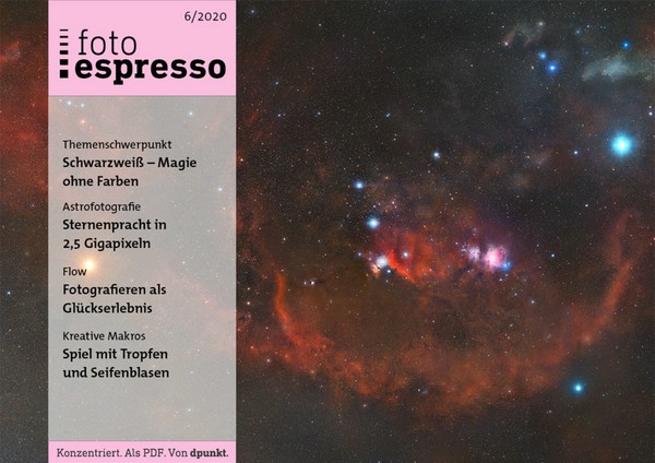 Cover Fotoespresso 6/2020 mit Astrofotografie und Sternennebel