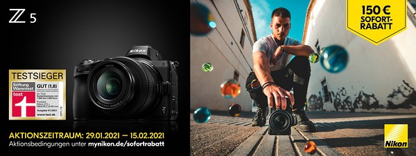 Werbegrafik zu Sofort-Rabatt-Aktion Nikon Z 5