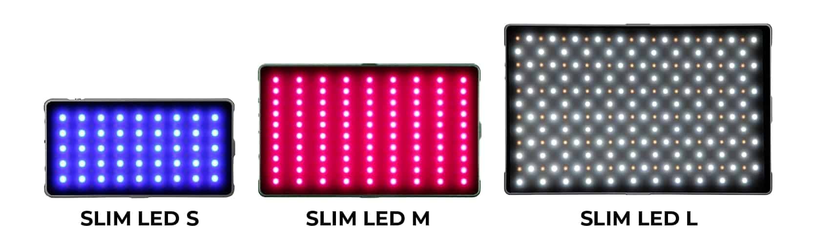 Rollei LUMIS Slim LED 3 Größen nebeneinander