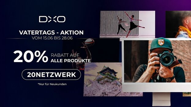 DxO Rabattaktion mit 20 Prozent Nachlass auf PhotoLab, PureRAW und Nik Collection sowie dem Community-Code 20NETZWERK.