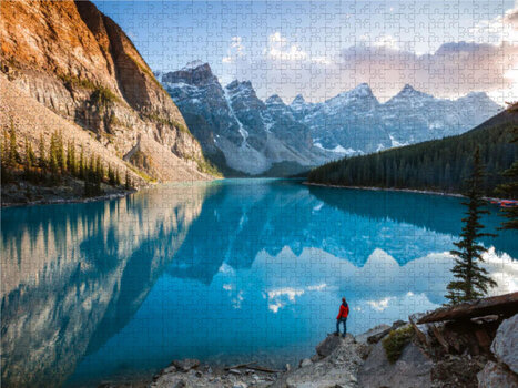 CALVENDO-Fotopuzzle mit Moraine Lake im Banff-Nationalpark in Kanada.