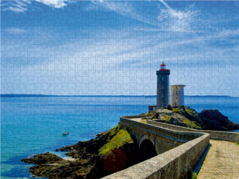 CALVENDO-Fotopuzzle mit dem Leuchtturm Phare du Petit Minou in der Bretagne.