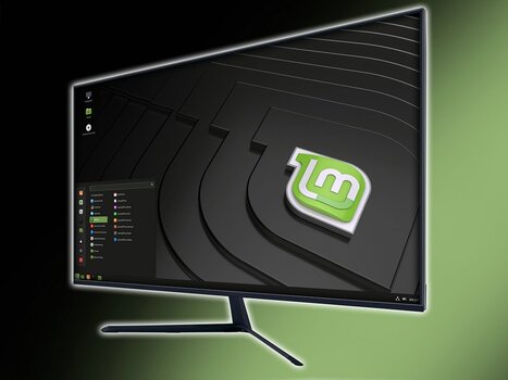 Monitor mit Linux-Mint-Desktop als Beispiel für einen Linux-Arbeitsplatz in der Fotografie. Monitor mit Linux-Mint-Desktop als Beispiel für einen Linux-Arbeitsplatz in der Fotografie.