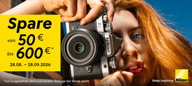 Grafik zum Nikon Sofort-Rabatt 2026 auf ausgewählte Kameras und NIKKOR-Z-Objektive Grafik zum Nikon Sofort-Rabatt 2026 auf ausgewählte Kameras und NIKKOR-Z-Objektive