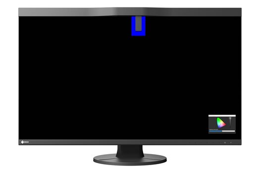 EIZO ColorEdge CG3200X mit ausgefahrenem integriertem Kalibrierungssensor EIZO ColorEdge CG3200X mit ausgefahrenem integriertem Kalibrierungssensor