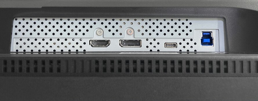 Anschlüsse des EIZO ColorEdge CG3200X mit HDMI, DisplayPort, USB-C und USB Anschlüsse des EIZO ColorEdge CG3200X mit HDMI, DisplayPort, USB-C und USB