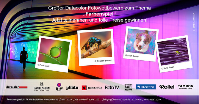Grafik Datacolor Fotowettbewerb 2026 zum Thema Farbenspiel Grafik Datacolor Fotowettbewerb 2026 zum Thema Farbenspiel