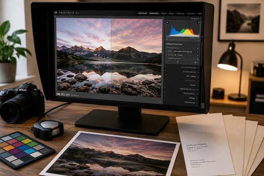 Monitor, Fotoprint und Farbreferenz als Bestandteile eines Farbmanagement-Workflows Monitor, Fotoprint und Farbreferenz als Bestandteile eines Farbmanagement-Workflows