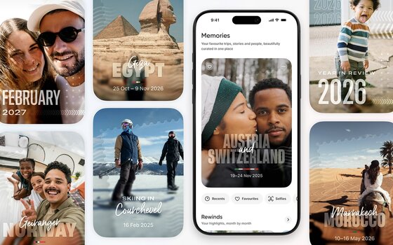Popsa Memories mit automatisch zusammengestellten Fotoerinnerungen auf dem Smartphone Popsa Memories mit automatisch zusammengestellten Fotoerinnerungen auf dem Smartphone