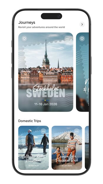 Popsa Journeys mit automatisch erkannten Reisen Popsa Journeys mit automatisch erkannten Reisen