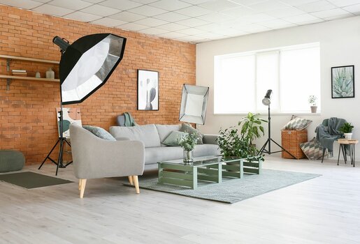 Studioaufbau für die Produktfotografie von Möbeln Studioaufbau für die Produktfotografie von Möbeln