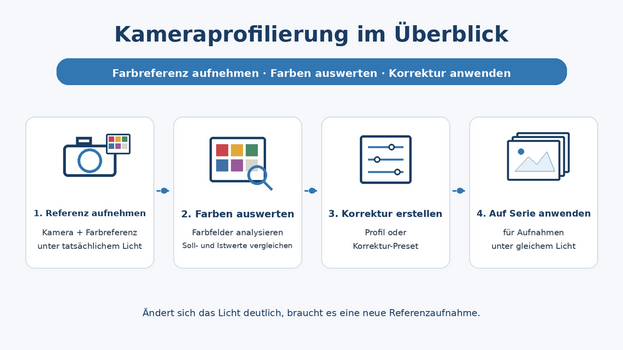 Kameraprofilierung mit Farbreferenz: Aufnahme, Farbauswertung, Korrektur und Anwendung auf eine Bildserie Kameraprofilierung mit Farbreferenz: Aufnahme, Farbauswertung, Korrektur und Anwendung auf eine Bildserie