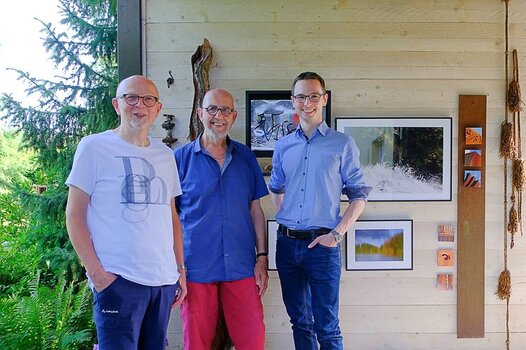 Egon Caspari mit Heinrich und David Halbe.  