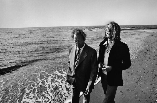 Willy Brandt mit Sohn Lars im April 1974 in Algerien. Brandts letzte Auslandsreise als Bundeskanzler, wenige Tage vor seinem Rücktritt. Bildnachweis: BSB/Bildarchiv/Karsten de Riese