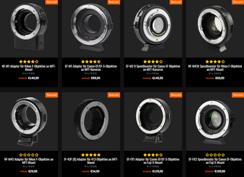 Screenshot Angebote anlässlich 10 Jahre Rollei-Onlineshop, Aktion vom 01.-05.10.2021