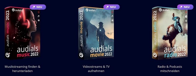 audials 2022 Versionen box shots