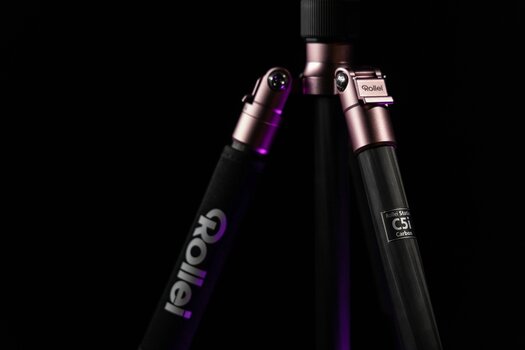 Detailaufnahme des C5i Carbon Stativs in Roségold von Rollei