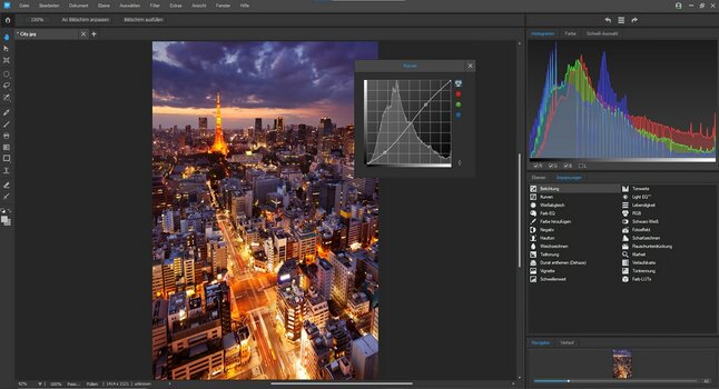 Screenshot ACDSee Gemstone Photo Editor Tool Kurven