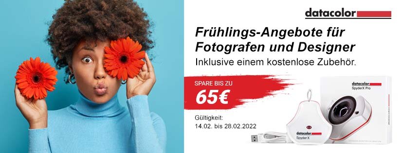Grafik Datacolor Frühlingsangebote für Fotografen und Designer