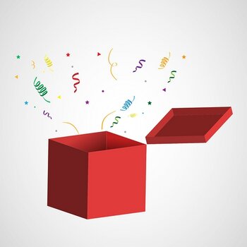 Geschenkbox mit Konfetti