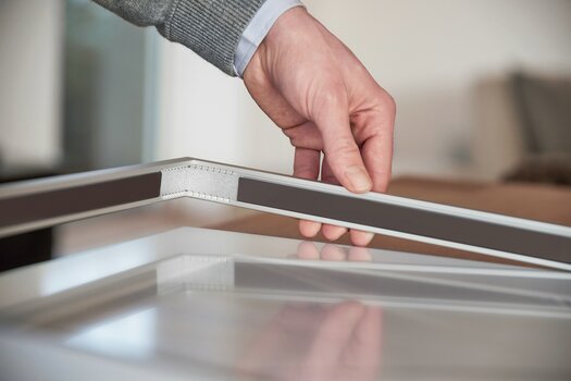Halbe Magnetrahmen Detailaufnahme Aluminiumprofil