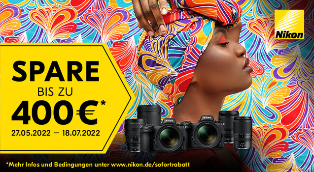 Werbegrafik Nikon Sofort Rabatt Aktion