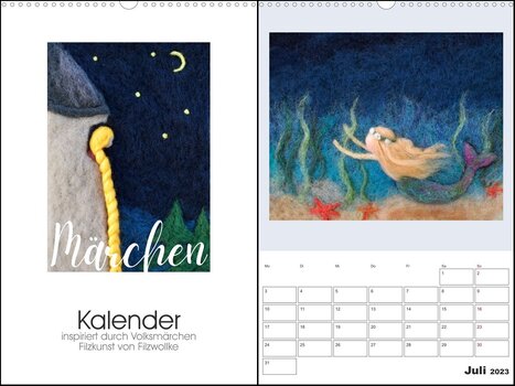 Collage aus 2 Bildern des Kalenders Märchenkalender von Filzwollke Collage aus 2 Bildern des Kalenders Märchenkalender von Filzwollke