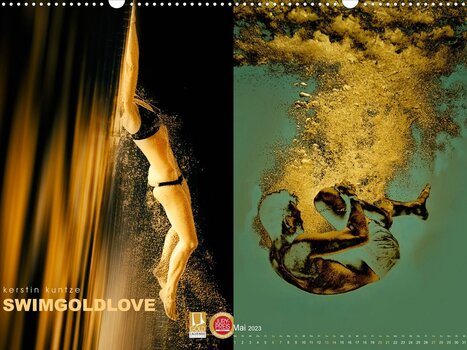 Collage aus 2 Bildern des Kalenders SWIMGOLDLOVE von Kerstin Kuntze Collage aus 2 Bildern des Kalenders SWIMGOLDLOVE von Kerstin Kuntze