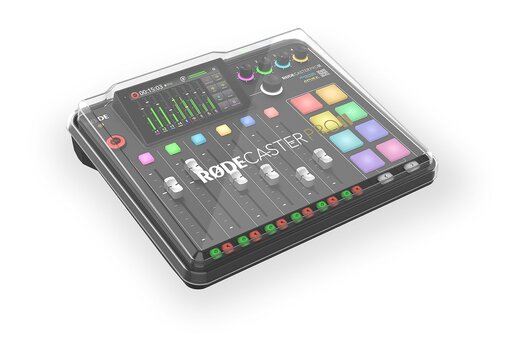 Produktbild: RØDECaster Pro II abgedeckt mit transparenter Schutzhülle RØDECover 2