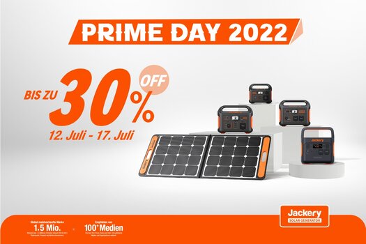 Grafik Jackery Solargeneratoren Rabatte zum Prime Day Grafik Jackery Solargeneratoren Rabatte zum Prime Day
