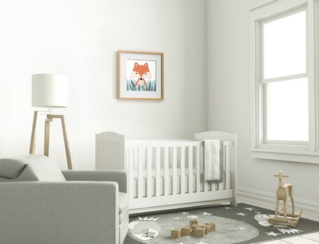 Fuchsbild ueber Kleinkinderbett Fuchsbild ueber Kleinkinderbett