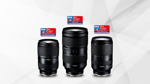 Die drei mit dem EISA Award ausgezeichneten Tamron-Objektive nebeneinander