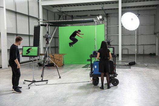 Studiosetup mit Manfrotto Chroma Key Hintergrund