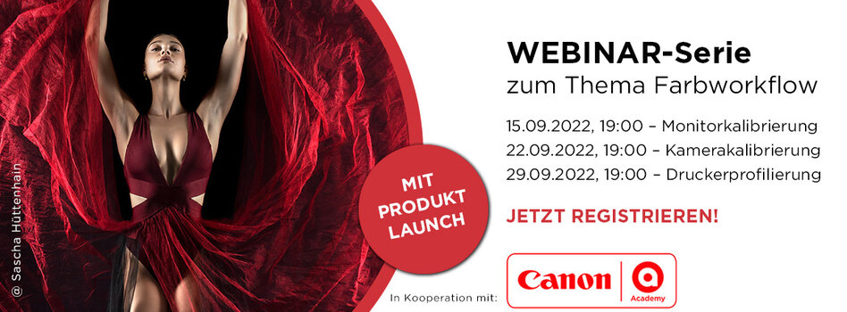 Grafik Datacolor Webinare zum Farbworkflow mit Terminen 