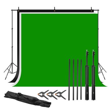 Lieferumfang Hintergrund-Stativ-Set inkl. drei Hintergründe für das Studio oder on Location Lieferumfang Hintergrund-Stativ-Set inkl. drei Hintergründe für das Studio oder on Location