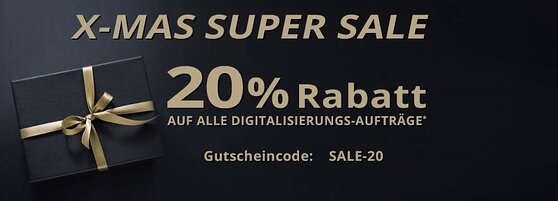 Grafik XMAS Super Sale 20% Rabatt mit Gutscheincode